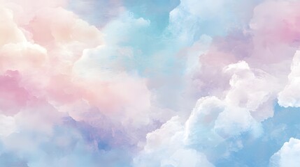 A soft pastel heart-shaped cloud design in the sky, leaving ample space for text at the bottom