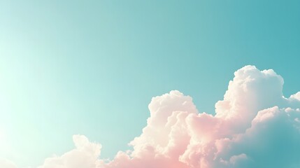 A soft pastel heart-shaped cloud design in the sky, leaving ample space for text at the bottom