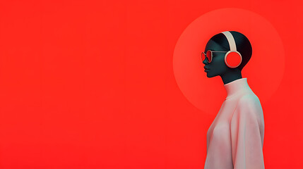 Fashion USA girl with copy space