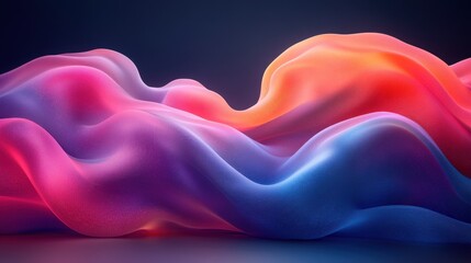 Fototapeta premium Abstract waves of vibrant colors creating a smooth, fluid visual effect.