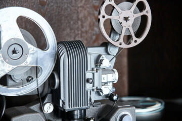 Obraz premium A close-up of a retro vintage film movie projector
