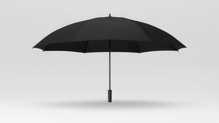 Obraz premium Half Open White Umbrella on Plain Background