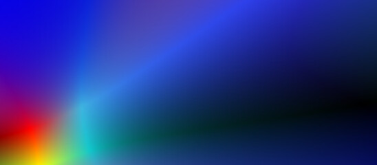 ダークブルーにレッド、ブルー、イエローの光。