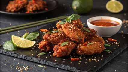 Spicy Taiwanese Fried Chicken Wings with Dipping Sauce