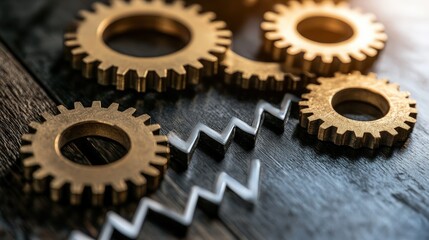 Industrial mechanisms in action workshop setting image of gears and wiring technical environment