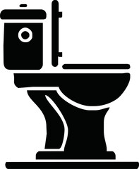 Obraz premium Front view toilet WC icon. Simplified flat web icon isolated outline.