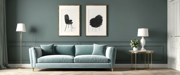 Photo interior modern design room 3d illustration
