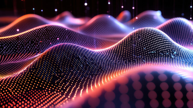 A futuristic scatter plot with glowing, pulsating data points floating over a dark, holographic grid, featuring smooth animations and dynamic tooltips for an immersive, high-tech data visualization.