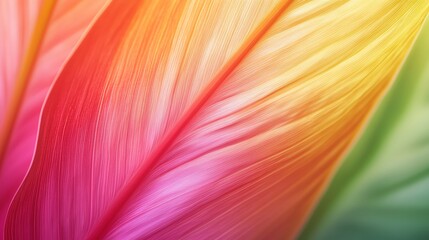 Bright Tropical Leaf Design in Red, Orange, and Green Hues - made with Generative AI