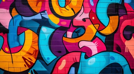 Obraz premium Background image of vibrant graffiti-like patterns symbolizing rebellion