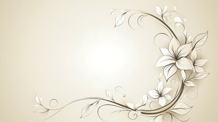 Elegant Floral Design With Delicate Lilies and Swirls