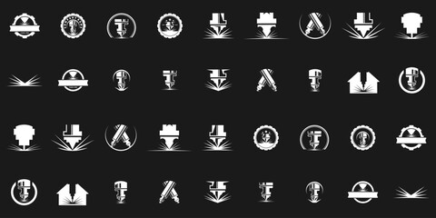 laser cutting logo designs, editable laser cutting icons, cnc logo designs, symbols, graphic