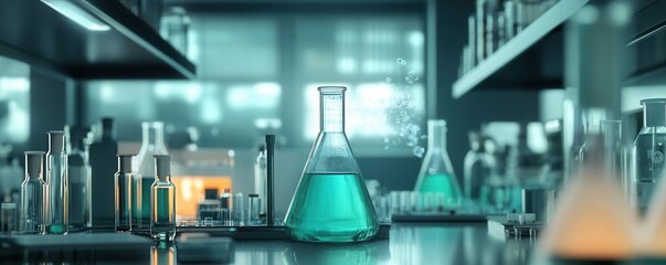 Illustrate an Unconventional Organic Lab Setting, Captured from a Distinctive Angle