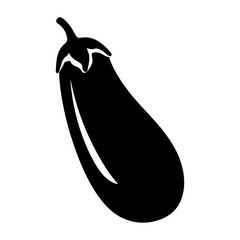 Eggplant silhouette vector illustration on white background.
