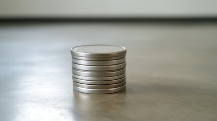 A stack of coins growing in height, symbolizing financial advantage and progress.