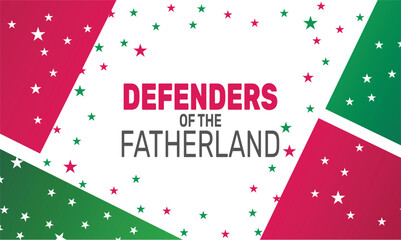 Obraz premium February is defenders of the fatherland background template. Perfect for banners, cards, posters, and social media . Vector design with text inscription and classic color for a professional look
