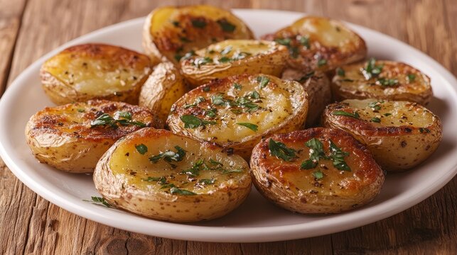 Golden Smashed Potatoes with Herb Drizzle