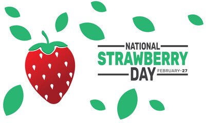 February is National Strawberry Day background template. Perfect for banners, cards, posters, and social media.
Vector design with text inscription and classic color for a professional look
