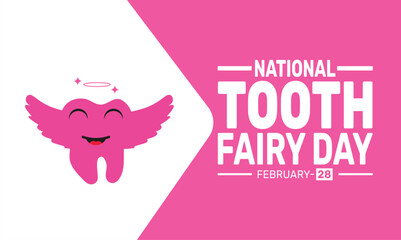 February is National Tooth Fairy Day background template. Perfect for banners, cards, posters, and social media.
Vector design with text inscription and classic color for a professional look