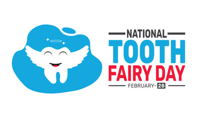 February is National Tooth Fairy Day background template. Perfect for banners, cards, posters, and social media.
Vector design with text inscription and classic color for a professional look