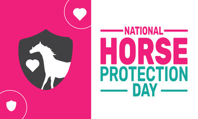 February is National Horse Protection Day background template. Perfect for banners, cards, posters, and social media.
Vector design with text inscription and classic color for a professional look