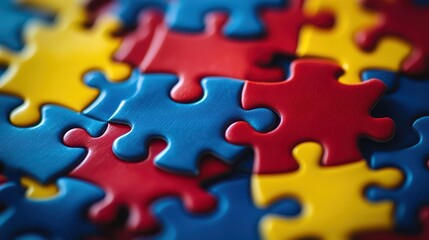 Puzzle pieces as a symbol of the autism spectrum, representing World Autism Awareness Day, highlight the importance of understanding and supporting autism awareness through symbolic integration.