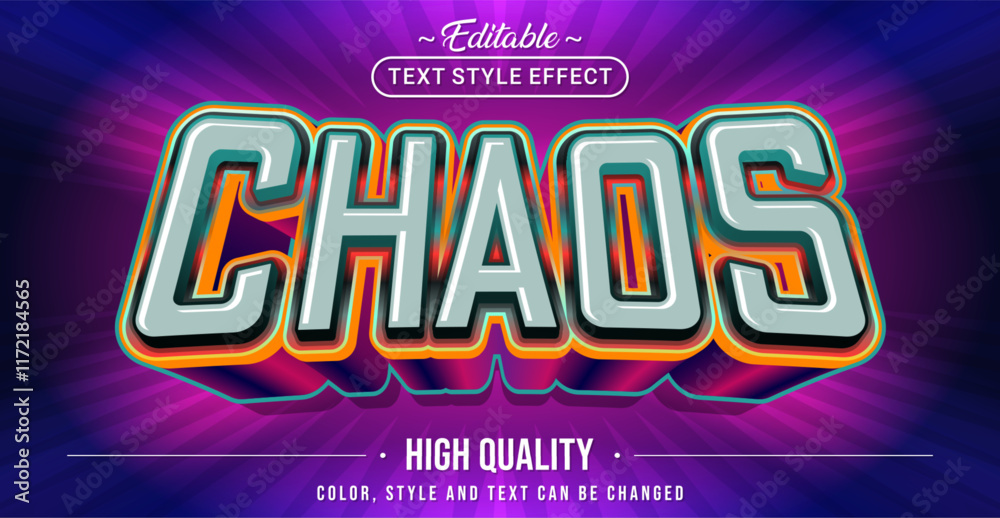 Poster Editable text style effect - Chaos text style theme.