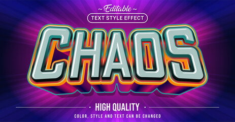 Editable text style effect - Chaos text style theme.