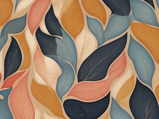 seamless pattern with leaves,Ai generated 