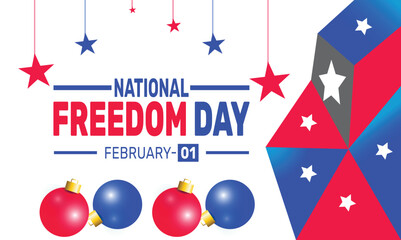 February is National Freedom Day background template. Perfect for banners, cards, posters, and social media.
Vector design with text inscription and classic color for a professional look
