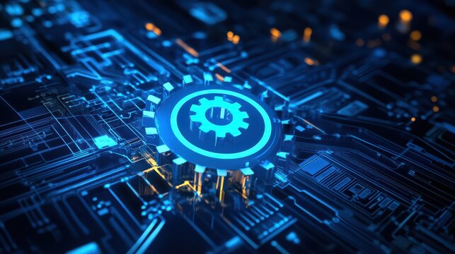 Symbols or graphics representing the concept of quality improvement resulting from a software update and system installation.