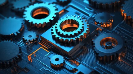 Symbols or graphics representing the concept of quality improvement resulting from a software update and system installation.