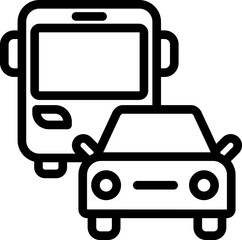 Bus Traffic Line Icon