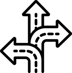 Road Navigation Line Icon