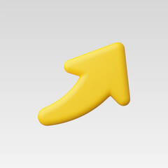 3d Realistic Arrow Up Right vector illustration