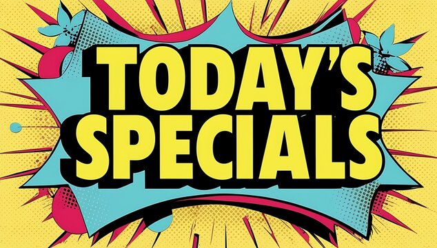 Todays Specials Announcement Comic Book Style