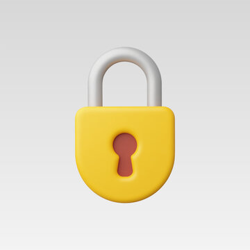 3d Realistic Locked Padlock vector illustration