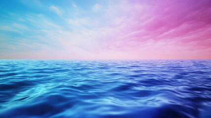 Obraz premium Vast Ocean with Crystalline Waves Under a Pink and Blue Sky at Sunset