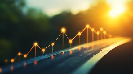 A dynamic image showcasing an upward graph and a winding pathway symbolizing career growth, with space for ad copy at the top.