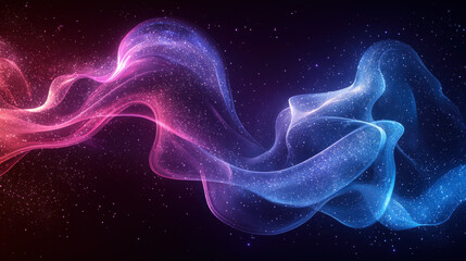 Colorful energy wave flowing in starry space background for abstract designs
