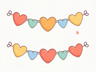 Colorful Heart Garland Decor