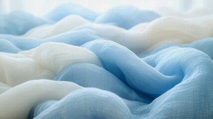 Obraz premium Soft blue and white fabric drape