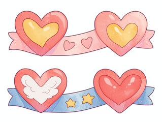 Adorable Heart-Shaped Decorations with Ribbons