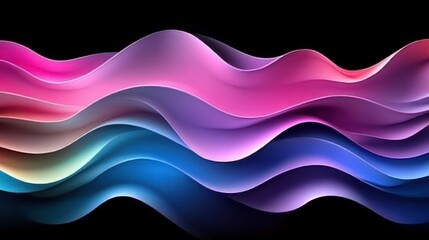 Obraz premium Colorful abstract waves flowing on a dark background, design element.