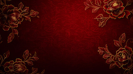 Elegant floral design with ornate frame and vintage-style decorations for china new year celebration