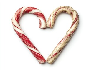 Fototapeta premium Candy canes shaped as a heart symbol.