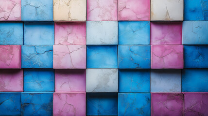 Abstract Mosaic of Colorful Cubes: A stunning abstract background with a captivating composition of colorful cubes.  The textured surface and vibrant hues create a dynamic and visually engaging piece.