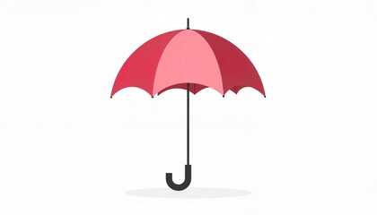 Illustration of a Red and Pink Retro Styled Umbrella Isolated on a White Background for Projects
