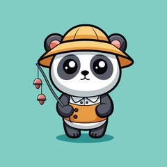 a sad panda wearing a hat hol.eps © Pramila
