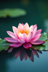 Delicate lily blooms float on serene lake surface, lake, nature, floral